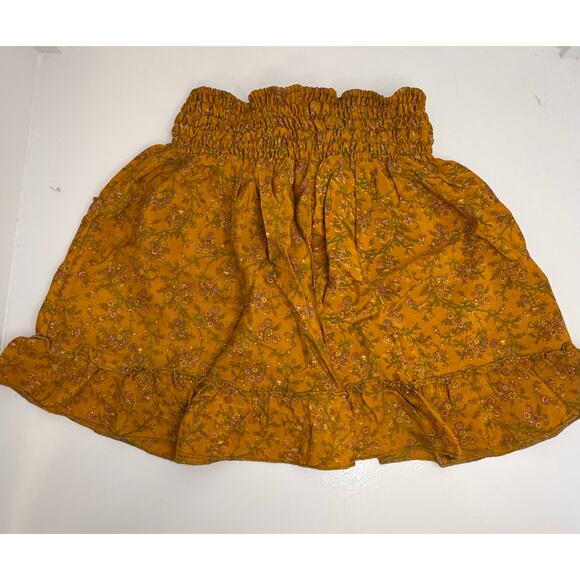 Bohemian Mustard Floral Junglee Billee Shorts with Pink & Green Accents - Picture 5 of 7